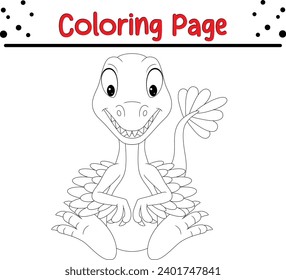 baby velociraptor dinosaur coloring page
