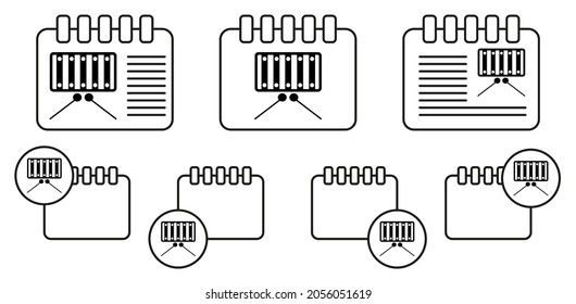 Baby vibraphone marimba vector icon in calender set illustration for ui and ux, website or mobile application