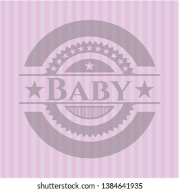 Baby vintage pink emblem. Vector Illustration. Detailed.