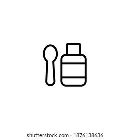 Icono de vitaminas para bebés. Icono de bebé. Simple, plano, contorno, negro.