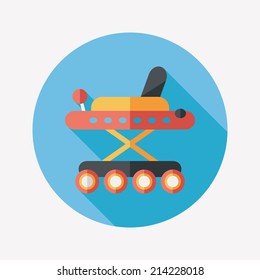 Baby walker flat icon with long shadow,eps10