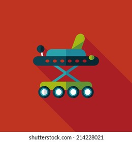 Baby walker flat icon with long shadow,eps10
