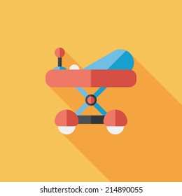 Baby walker flat icon with long shadow,eps10