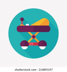 Baby walker flat icon with long shadow,eps10