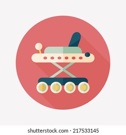 Baby walker flat icon with long shadow,eps10