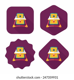 Baby walker flat icon with long shadow,eps10