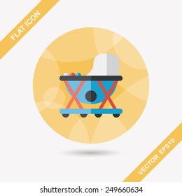 Baby walker flat icon with long shadow,eps10