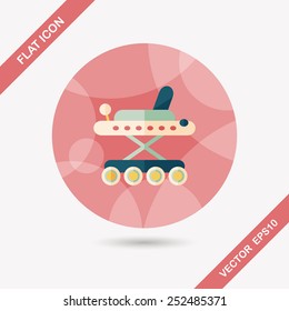 Baby walker flat icon with long shadow,eps10
