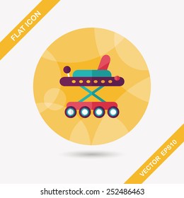 Baby walker flat icon with long shadow,eps10