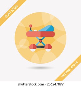 Baby walker flat icon with long shadow,eps10