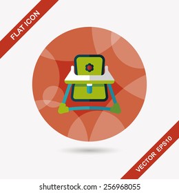 Baby walker flat icon with long shadow,eps10