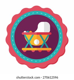Baby walker flat icon with long shadow,eps10