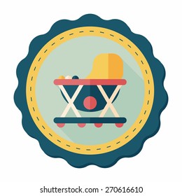 Baby walker flat icon with long shadow,eps10