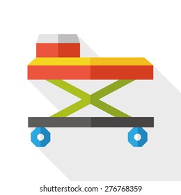 baby walker flat icon with long shadow