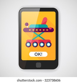 Baby walker flat icon with long shadow,eps10