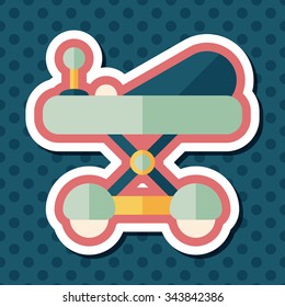 Baby walker flat icon with long shadow,eps10