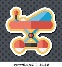 Baby walker flat icon with long shadow,eps10