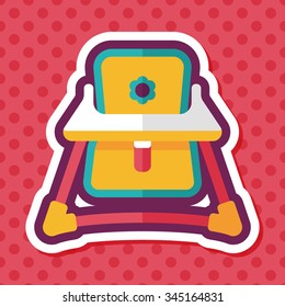 Baby walker flat icon with long shadow,eps10
