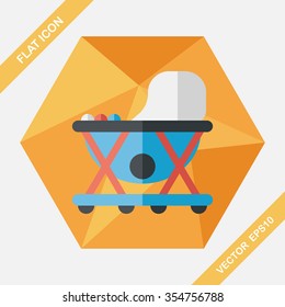 Baby walker flat icon with long shadow,eps10