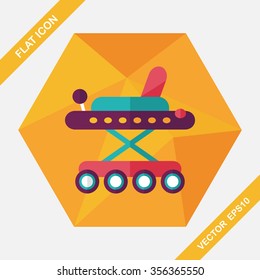 Baby walker flat icon with long shadow,eps10