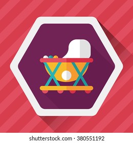 Baby walker flat icon with long shadow,eps10