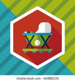Baby walker flat icon with long shadow,eps10