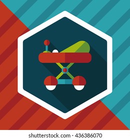 Baby walker flat icon with long shadow,eps10