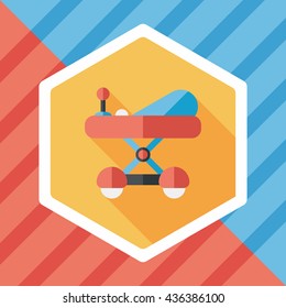 Baby walker flat icon with long shadow,eps10