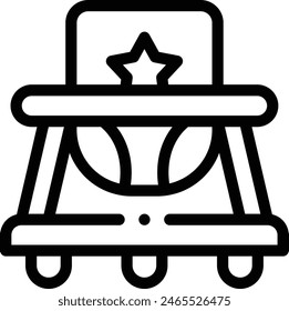baby walker icon. Thin Linear Style Design Isolated On White Background