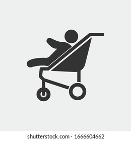 Baby walker vector icon illustration sign