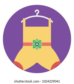 Baby wardrobe symbol, flat icon design of onesie
