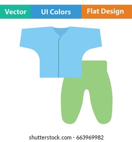 Baby wear icon. Flat color design. Vector illustration.