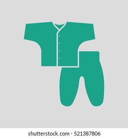 Baby wear icon. Gray background with green. Vector illustration.
