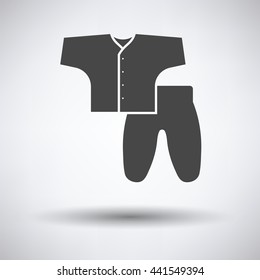 Baby wear icon on gray background, round shadow. Vector illustration.
