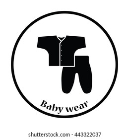 Baby wear icon. Thin circle design. Vector illustration.