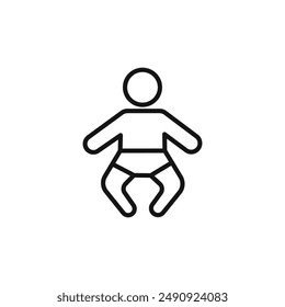 baby wearing diaper logo sign vector outline