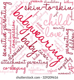 Baby Wearing word cloud on a white background. 