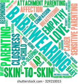 Baby Wearing word cloud on a white background. 
