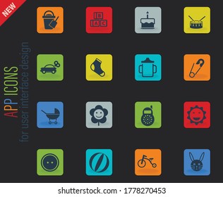 baby web icons for user interface design