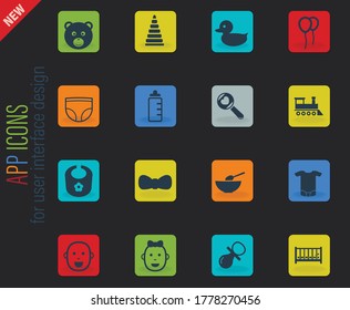 baby web icons for user interface design