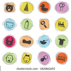 baby web icons for user interface design
