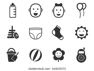 baby web icons for user interface design