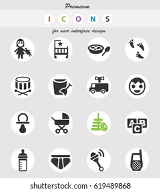 baby web icons for user interface design