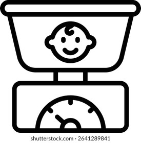 baby weight icon illustration design with outline, this is not made from any AI generation