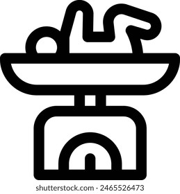 icono de peso del bebé. Diseño De Estilo Lineal Delgado Aislado Sobre Fondo Blanco