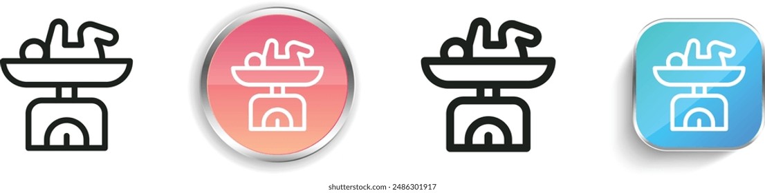 baby weight icon. Thin Linear, Regular and Button Style Design Isolated On White Background