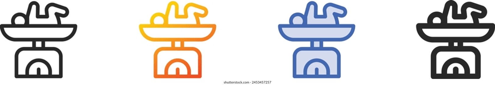 baby weight icon.Thin Linear, Gradient, Blue Stroke and bold Style Design Isolated On White Background