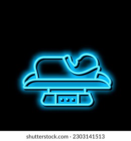 baby weight scale tool neon light sign vector. baby weight scale tool illustration