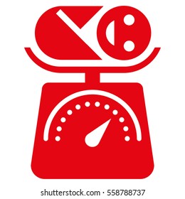 Baby Weight vector icon. Flat red symbol. Pictogram is isolated on a white background. Designed for web and software interfaces.