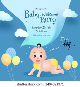 Baby Shower Invitation Card Design Cute Stock Vector (royalty Free 